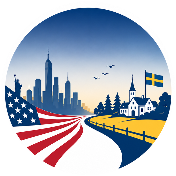 USA to Sweden round logo